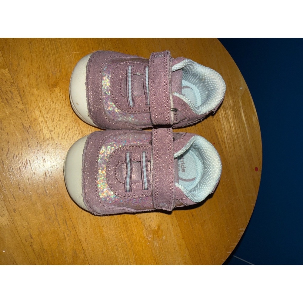 Stride Rite SM Jazzy Purple Glitter Baby Sneakers Shoes 4W BG000605